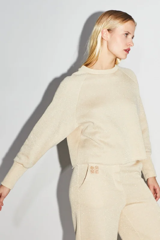 Imprevu Beige Lurex Sweatshirt