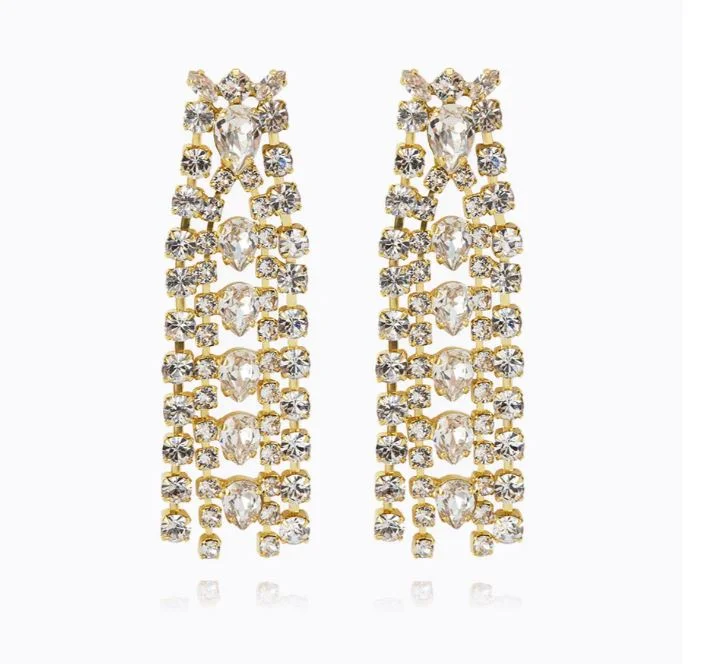 Caroline Svedbom Mini Penelope Gold Crystal Earrings