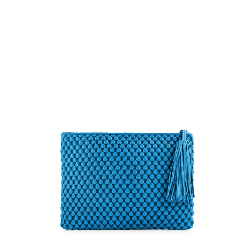 Tissa Fontaneda Bavarian Blue Spanish Nappa Leather XL Pochette