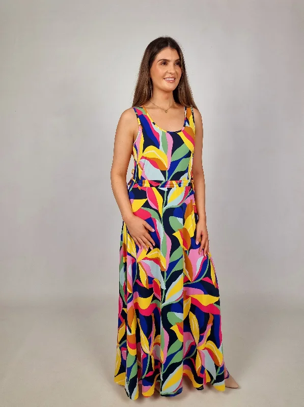 Md'M Multi Coloured Flower Dress