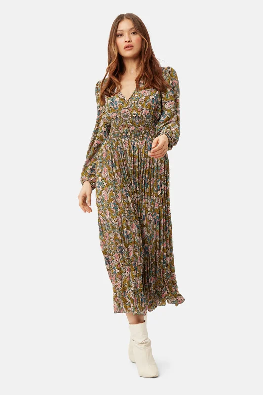 Traffic People Green Paisley Aurora Dress