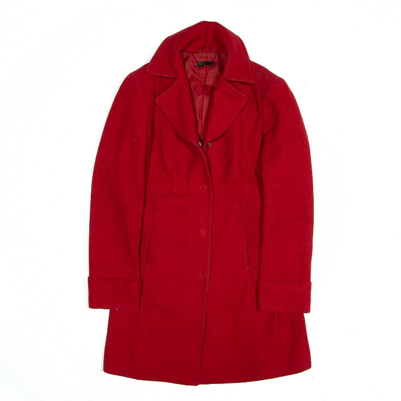 STILE BENETTON Overcoat Jacket Red Womens S