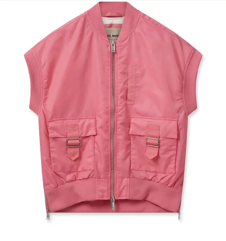 Mos Mosh Camellia Rose Ruby Bomber Waistcoat