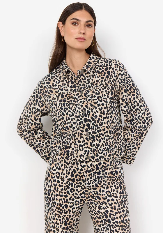 Soyaconcept Owena Leopard Print Jacket, Beige