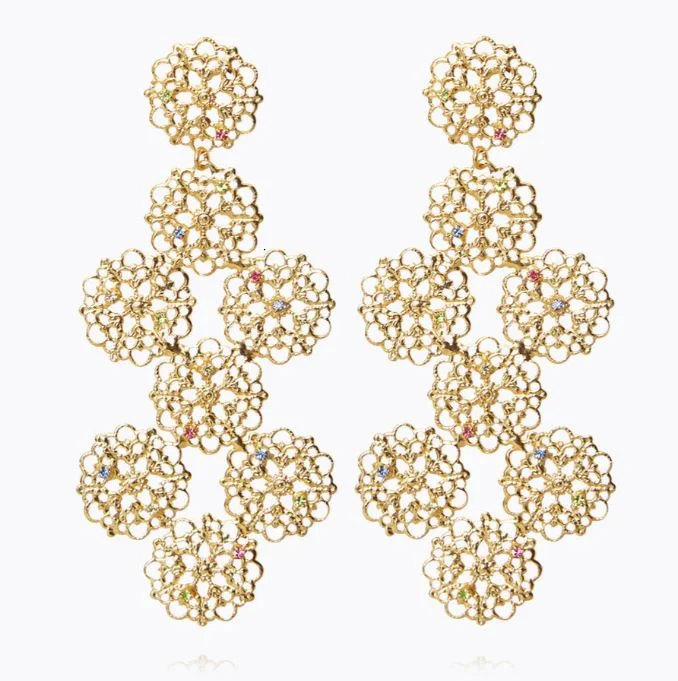 Caroline Svedbom Florence Statement Earrings Gold