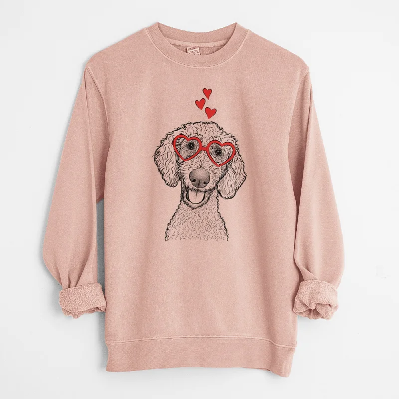 cool workout sweatshirtValentine Fenway the Goldendoodle - Unisex Pigment Dyed Crew Sweatshirt