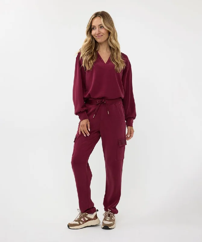 Esqualo Wine Cargo Satin Trousers