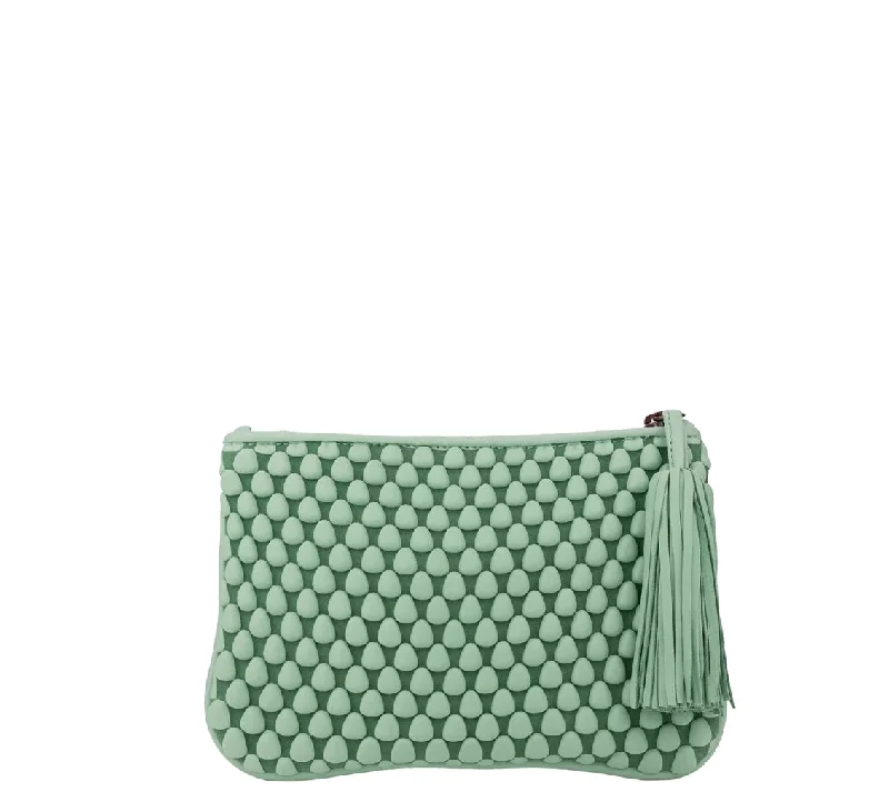 Tissa Fontaneda HO8L Large Spanish Nappa Pochette Mint Green