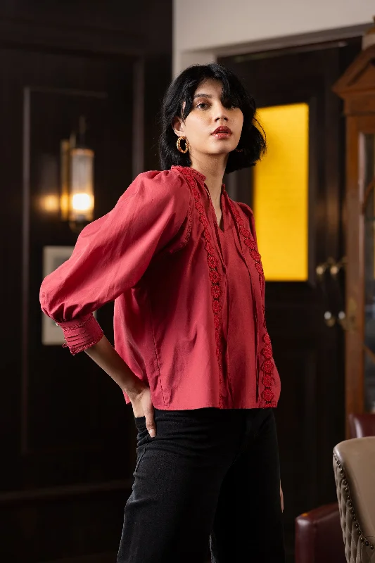 Emily Lovelock Crimson Anya Blouse