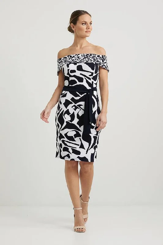 Joseph Ribkoff Off-shoulder Geometric Print Dress Style