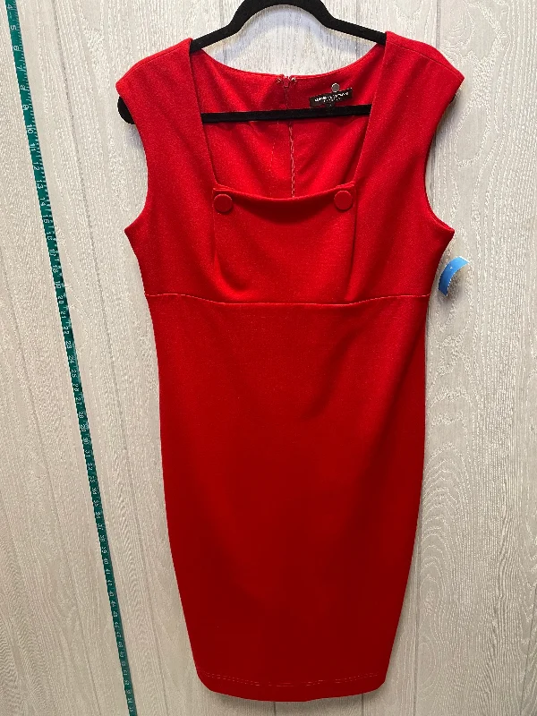 Dress Casual Short By Adrienne Vittadini In Red, Size: L