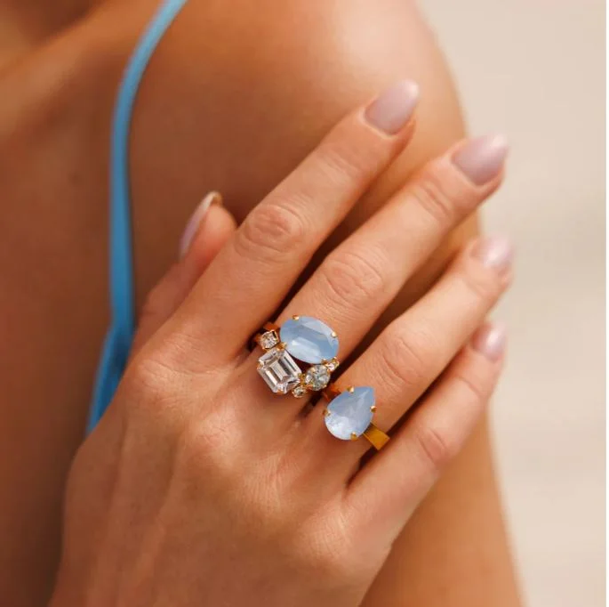 Caroline Svedbom Mini Carolina Ring Gold sky Combo