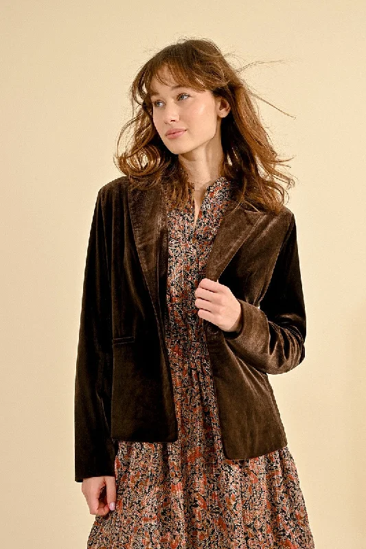 Molly Bracken Chocolate Velvet Blazer