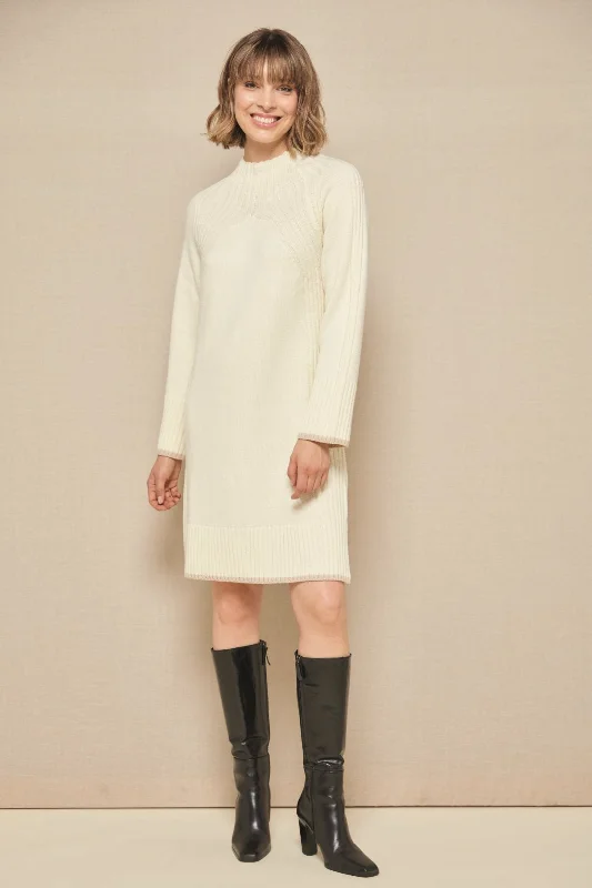 Van Dos Ecru Knitted Sweater Dress