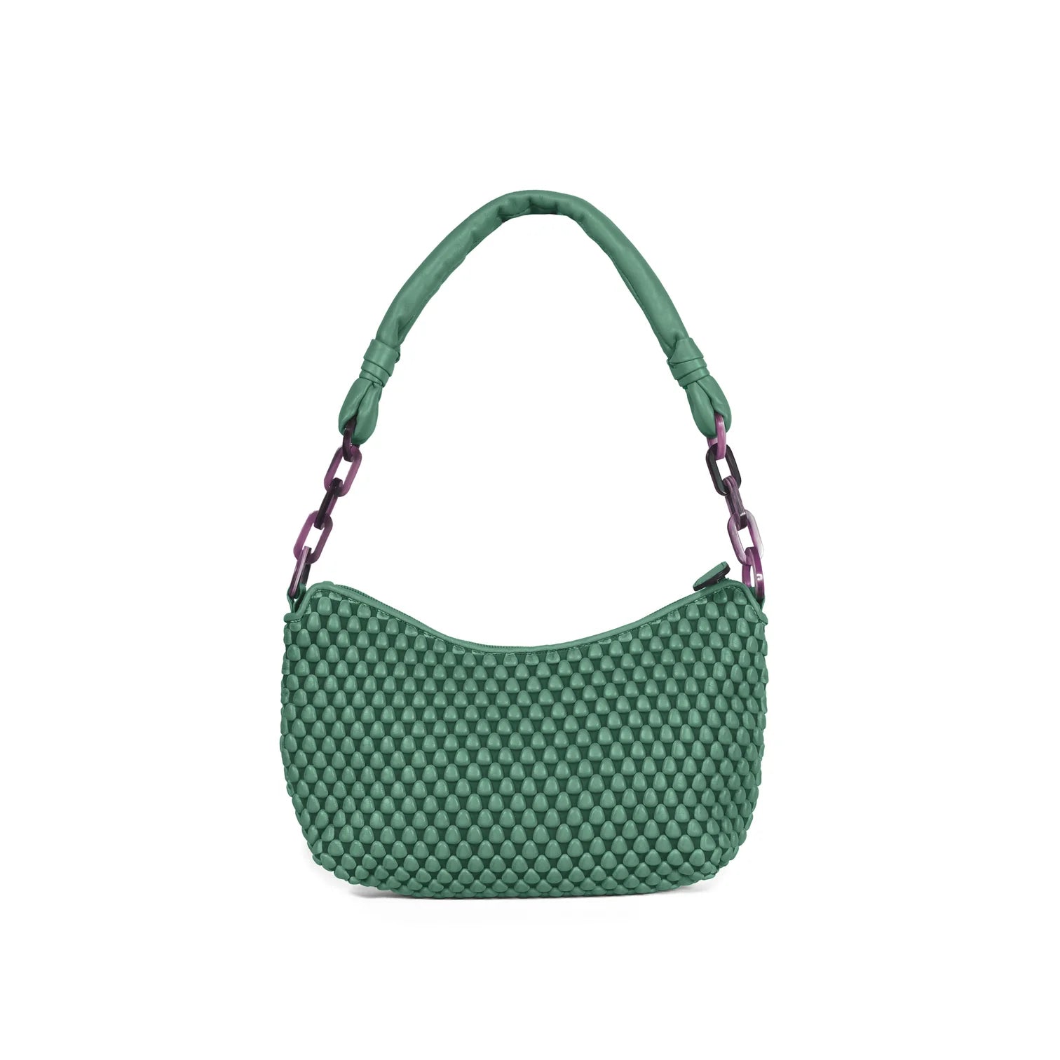 Tissa Fontaneda Mint Green Emily Nappa Bubble Leather Handbag