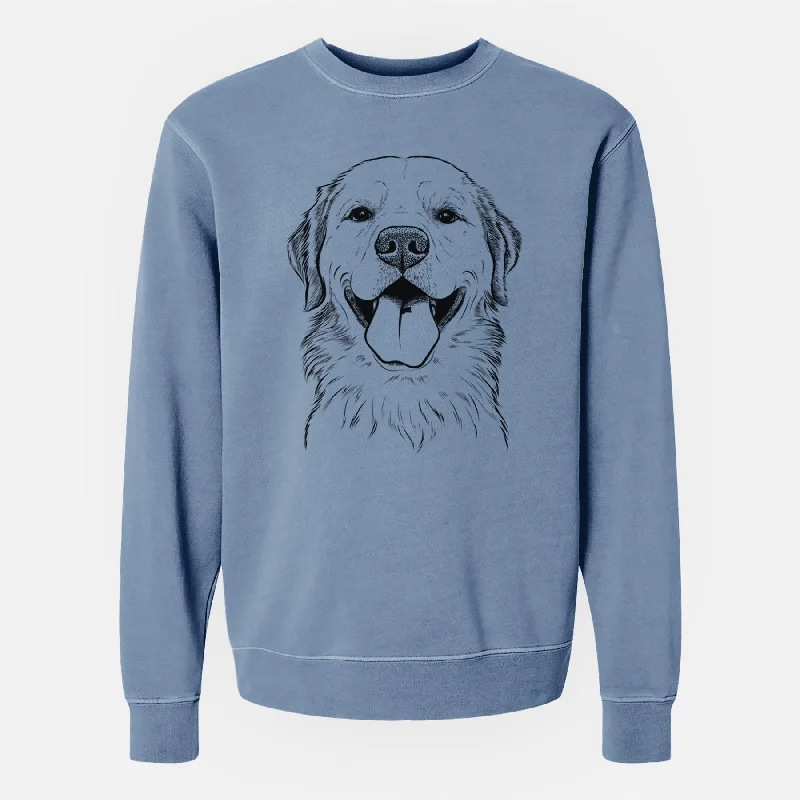 trendy sports sweatshirtBare Bennett the Golden Retriever - Unisex Pigment Dyed Crew Sweatshirt