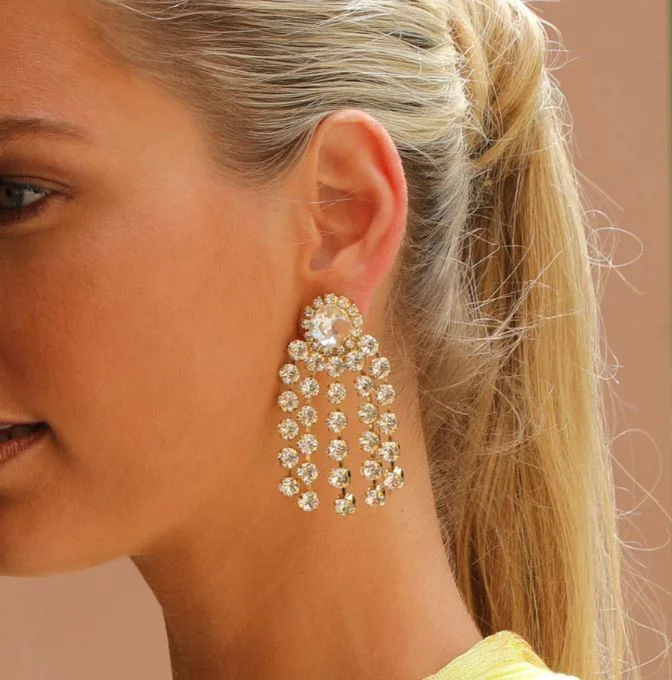 Caroline Svedbom Rafaela Earrings Rhodium Crystal