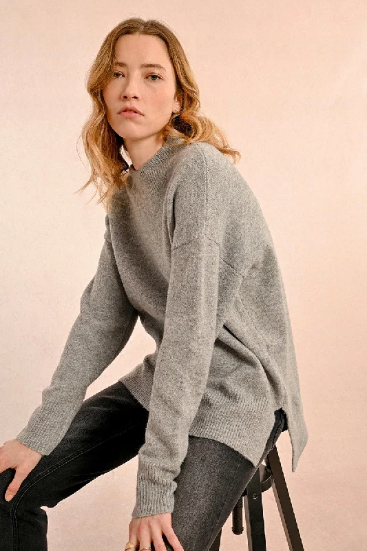 Molly Bracken Grey Oversized & Asymmetrical Jumper