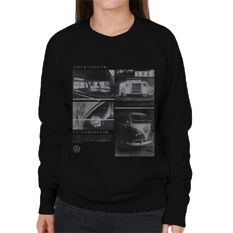 vibrant athletic hoodieVolkswagen Type 2 Campervan 1967 Montage Women's Sweatshirt