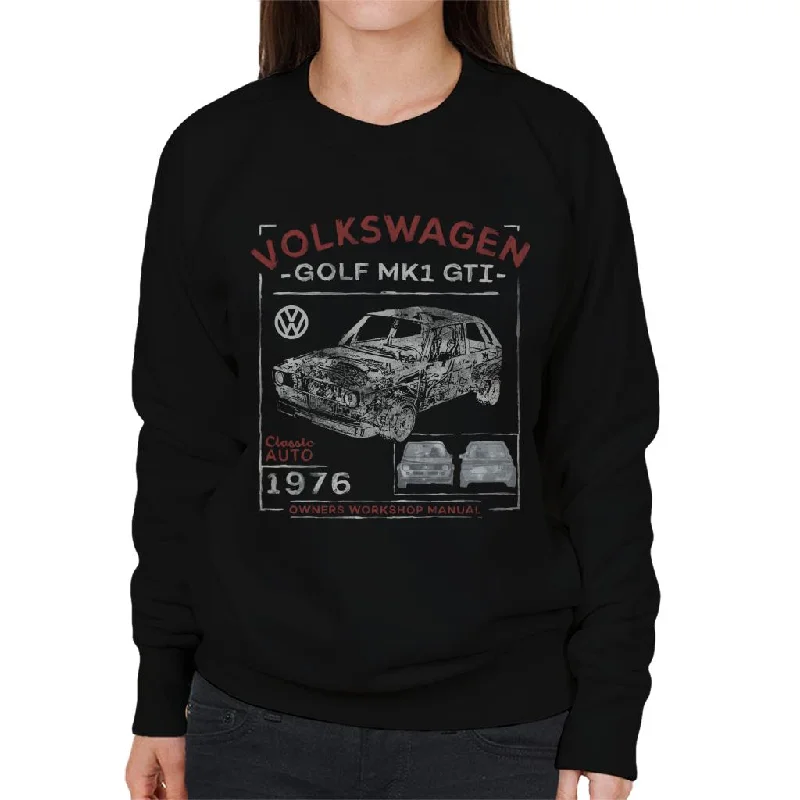 casual workout hoodieVolkswagen Golf MK1 GTI Owners Manual Women's Sweatshirt