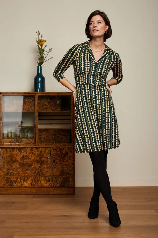 KING LOUIE Pine Green Diner Dress Quincy