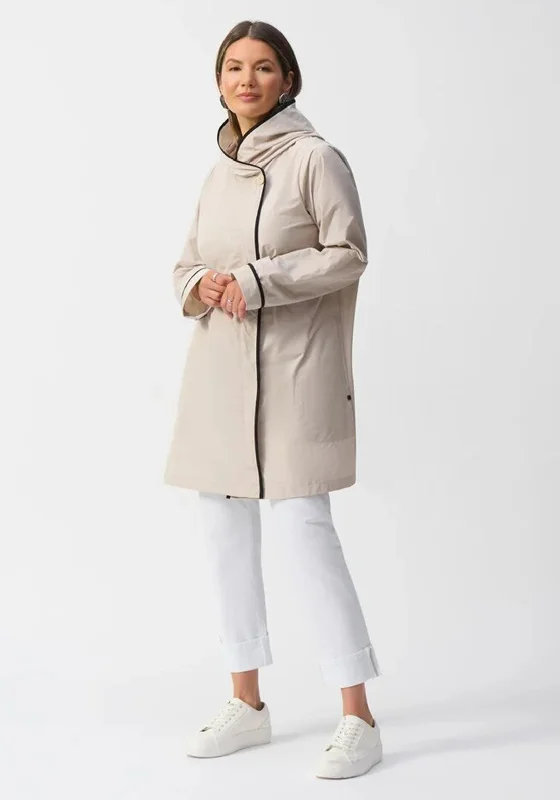 Joseph Ribkoff Memory Hooded Trapeze Coat, Beige