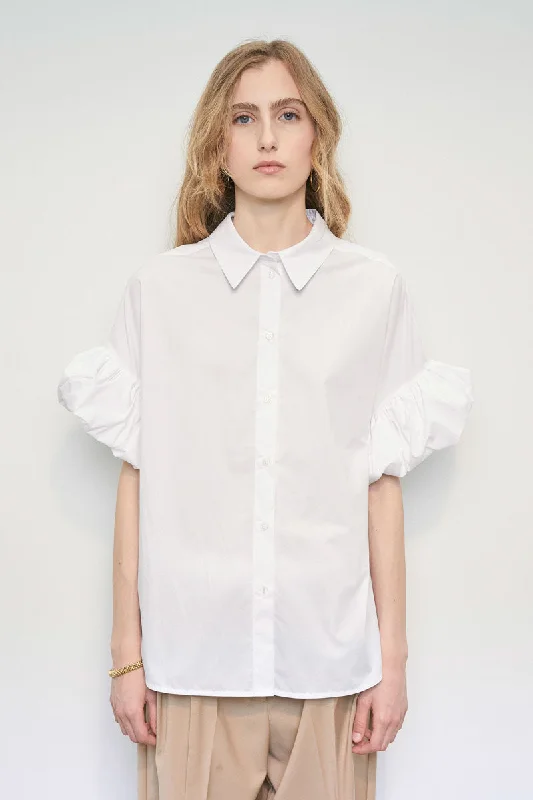 MEIMEIJ White Pointed Collared Blouse