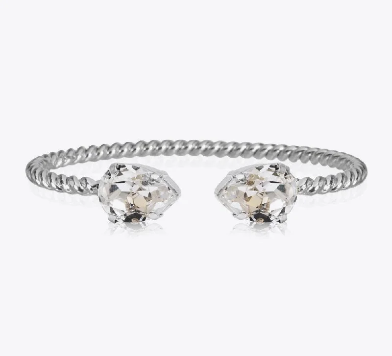 Caroline Svedbom Mini Drop Bracelet Rhodium Crystal