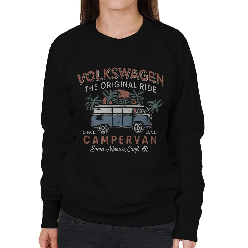 oversized sports sweatshirtVolkswagen The Original Ride Campervan Women's Sweatshirt