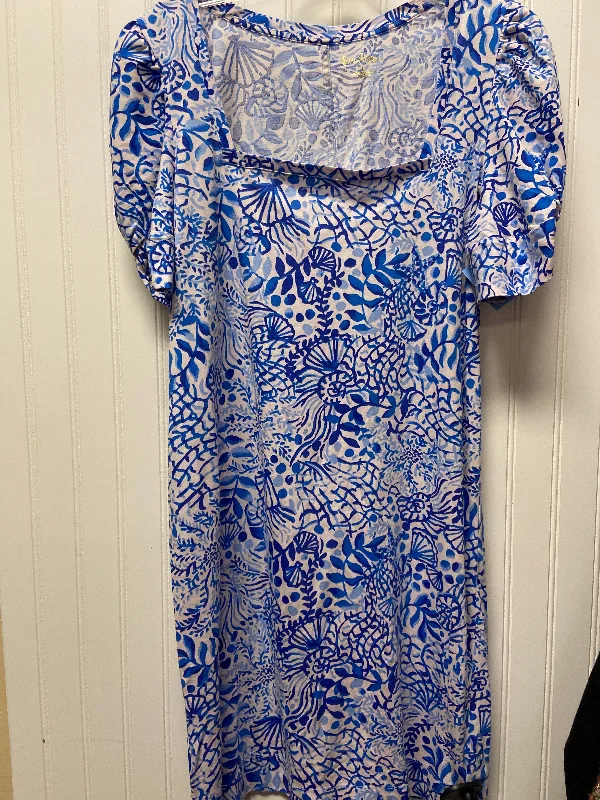 Dress Designer By Lilly Pulitzer In Blue & White, Size: L