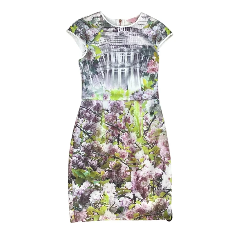 Dress Designer By Ted Baker In Green & Purple, Size: 2