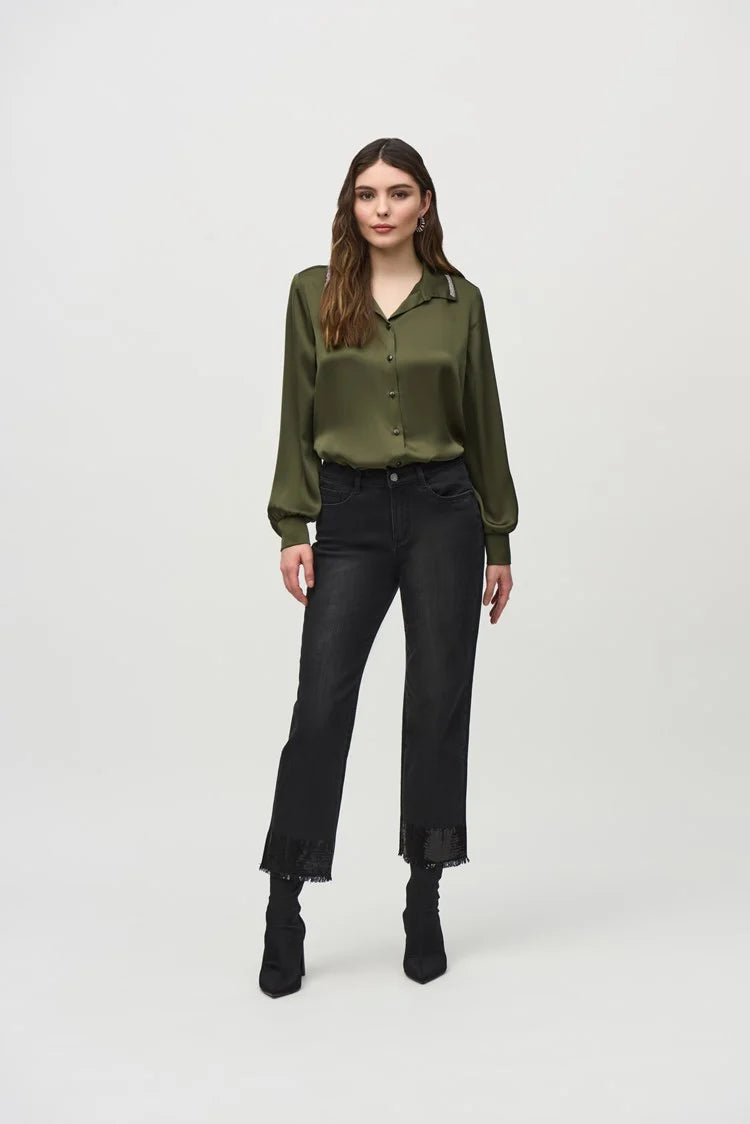 Joseph Ribkoff Iguana Satin Straight Blouse