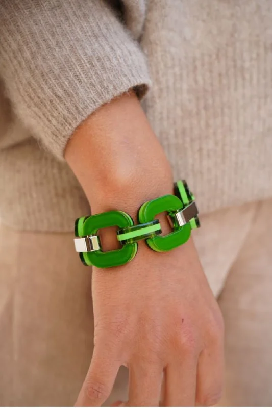 Xavier Derome Large Green Bi Colour Bracelet