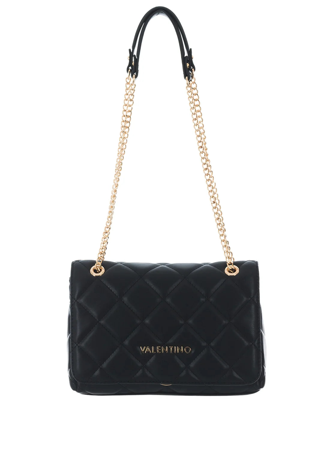 Valentino Ocarina Nero Quilted Cross Over Flap Bag