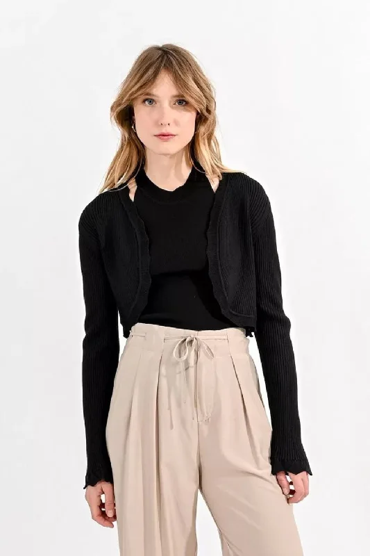 Molly Bracken Black Scalloped Cardigan