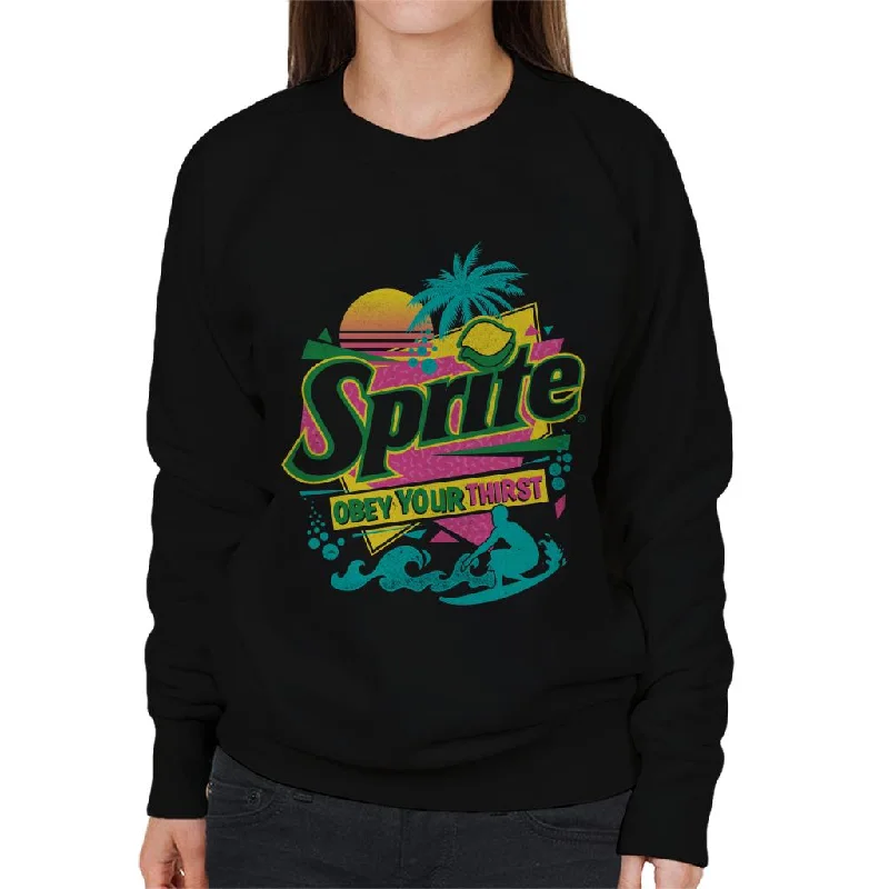 eco-friendly sports hoodieSprite Retro 90s Beach Obey Your Thirst Women's Sweatshirt